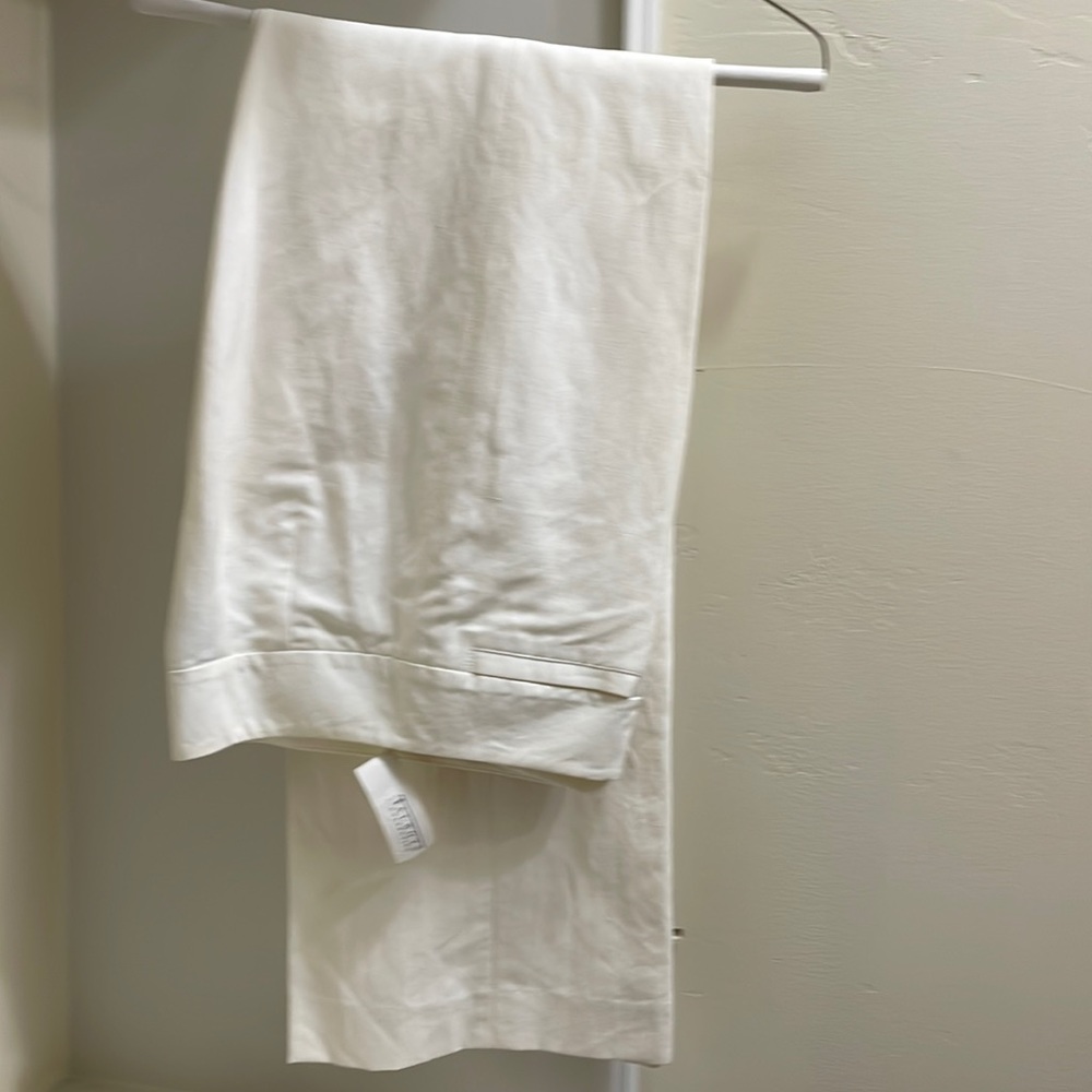 Talbots ivory linen pants